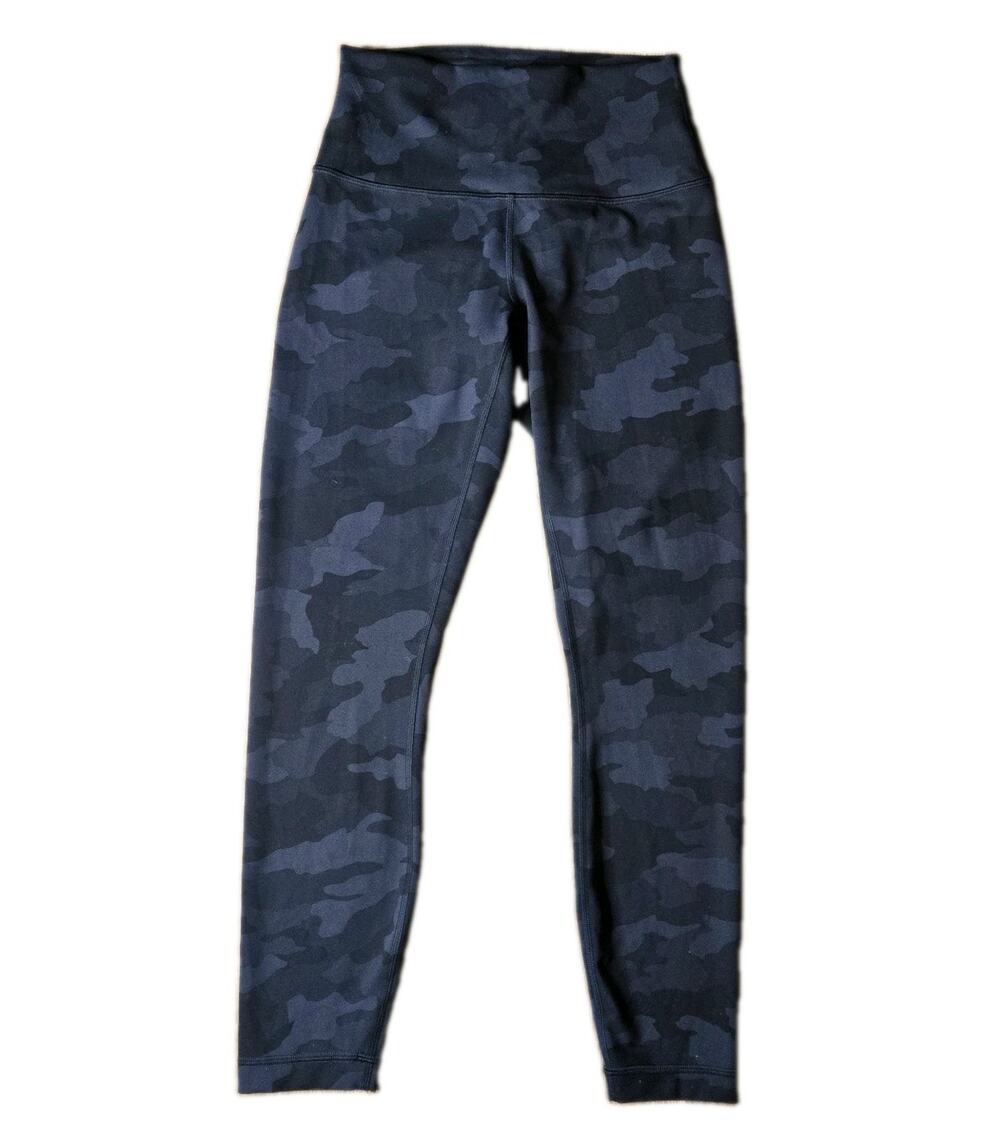 Lululemon Wunder Train Camo Deep Coal High Rise 25" Legging Size 6